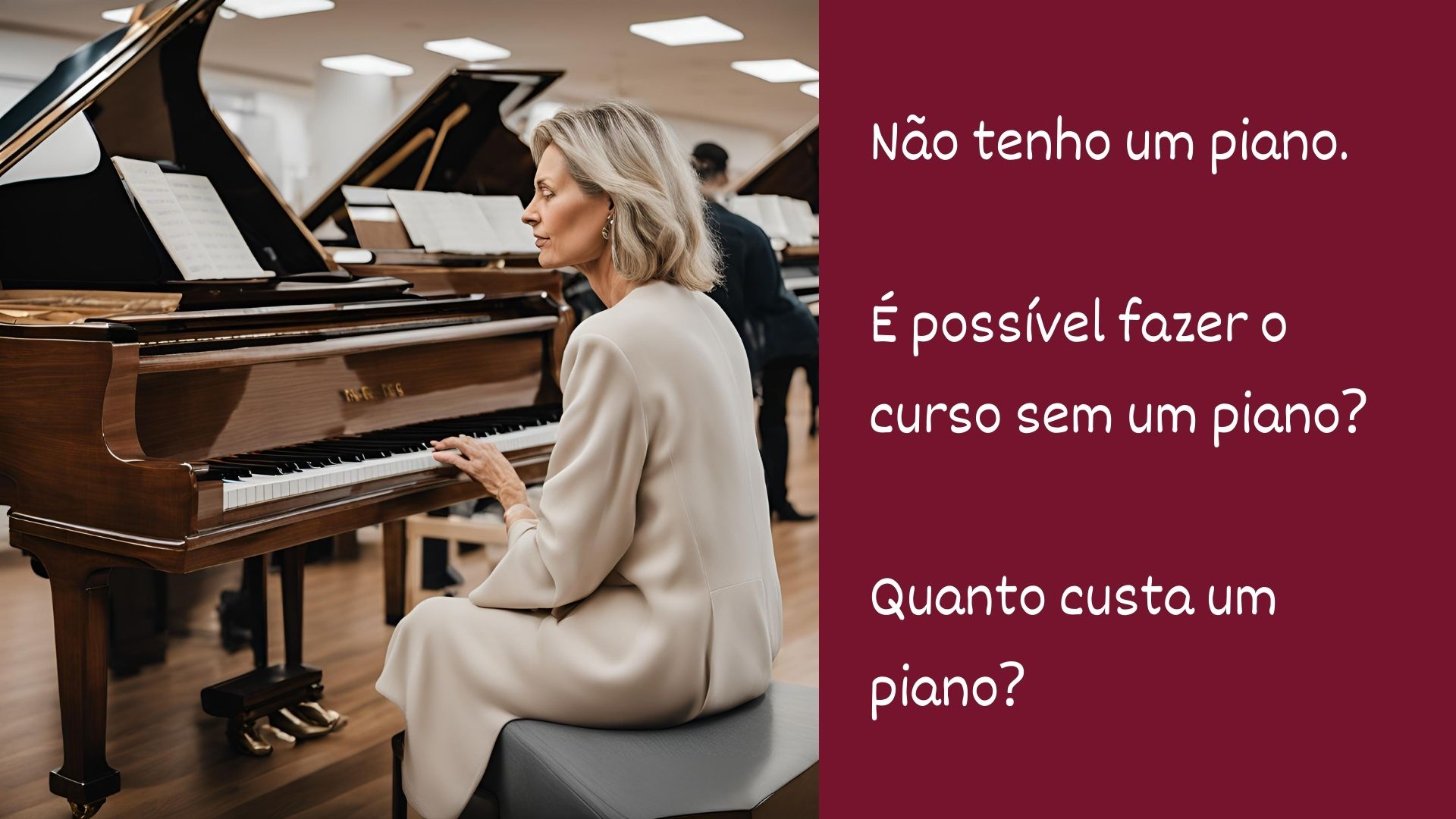 Piano em Movimento Não tenho um piano. É possível fazer o curso sem um piano? Quanto custa um piano? 2